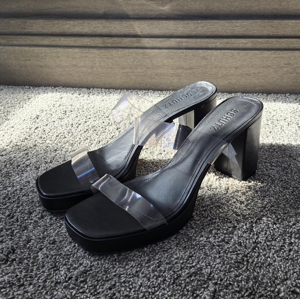SCHUTZ ARIELLA PLATFORM VINYL SANDAL NEW size 10.5